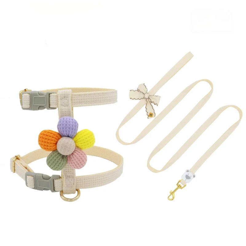 High quality Fashion Cloth Petal Pet Leash for Cats and Dogs Adjustable Breathable