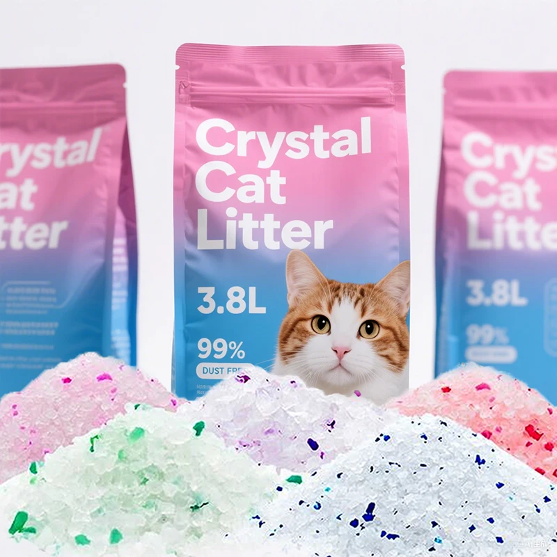 Highly Absorbent Clean Crystal Cat Litter 3.8L Non Clumping Silica Gel Cat Litter
