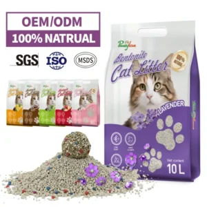 Highly Absorbent Strong Clumping 99% Dust Free Odor Control Customizable Bentonite Cat Litter