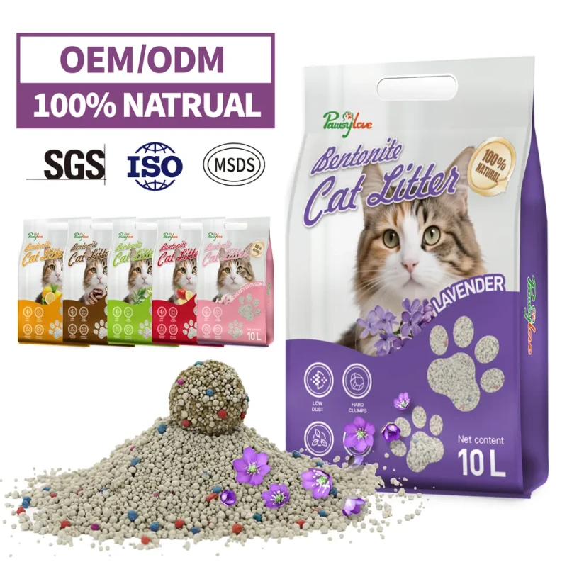 Highly Absorbent Strong Clumping 99% Dust Free Odor Control Customizable Bentonite Cat Litter