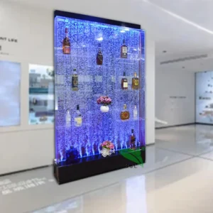 Home Bar Furniture Decoration LED Glowing Bar Cabinet Aquarium Water Bubble Wall Room Divider with Display Bar Shelves