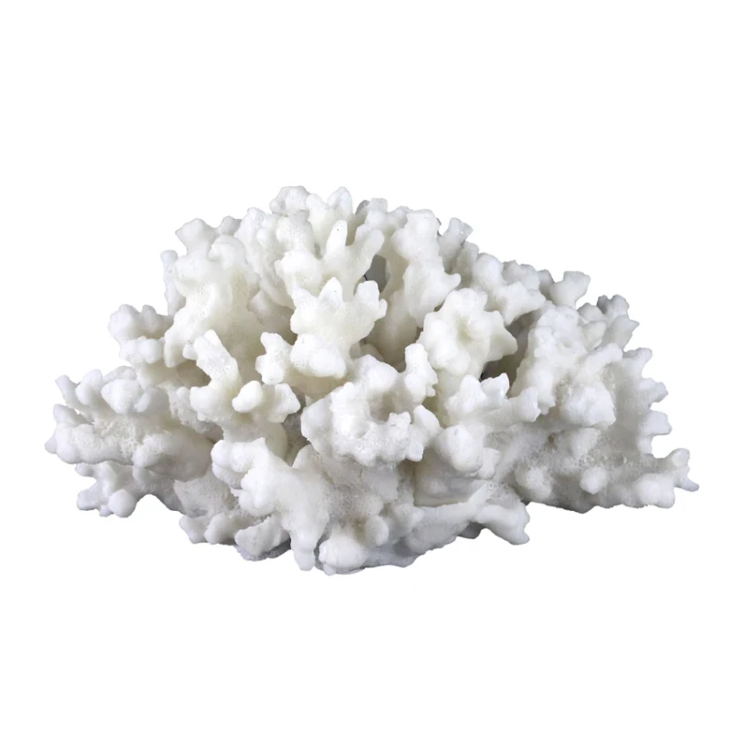 Home Decoration Crafts Coral Aquarium for Home Accessories Artificial Resin White Sculpture Handmade 18.5*14*10cm Artistic