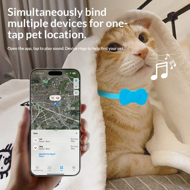 Home Fully Automatic GPS Pet Locator for Cats Dogs Anti lost Tracking System Bluetooth Waterproof Long Battery Life