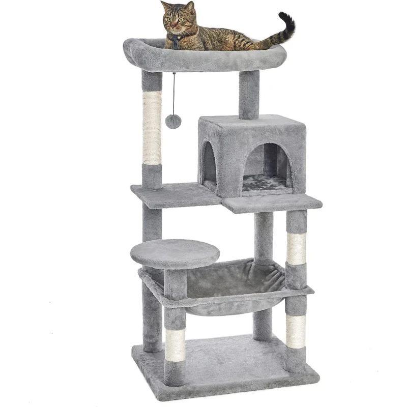 Home Furniture Cat Tree Pet Hammock Sisal Cat Scratching Post Climbing Frame Cat Scratcher Tower