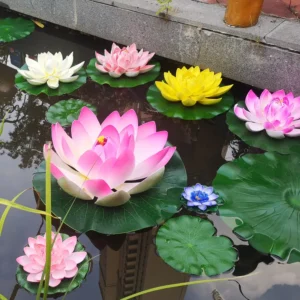 Home Garden Pond Aquarium Wedding Decor Purple Large Artificial Floating Lotus Flowers