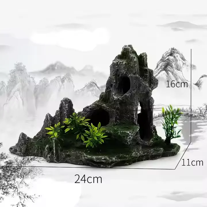 Home Use Modern Lightweight Plastic Resin Artificial Landscape Aquarium Accessories for Fish Tank Decoration
