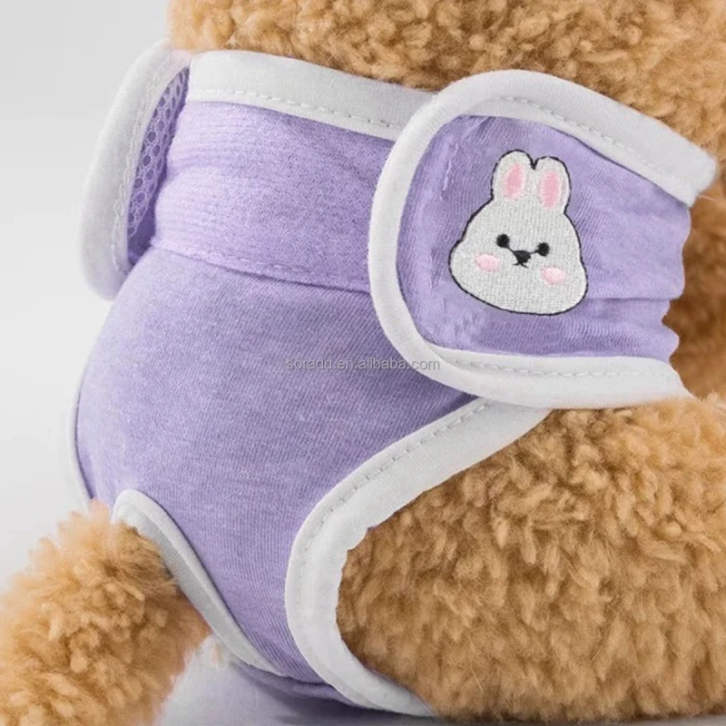 Hot Dog Menstrual Underwear Washable Dog Diapers Pet Menstrual Pants Breathable Cotton Dog Sanitary Panties Purple