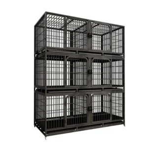 Hot Sales Customized 3 Tiers Heavy Duty Metal Large Dog Kennel Cage Strong Cage for Dogs