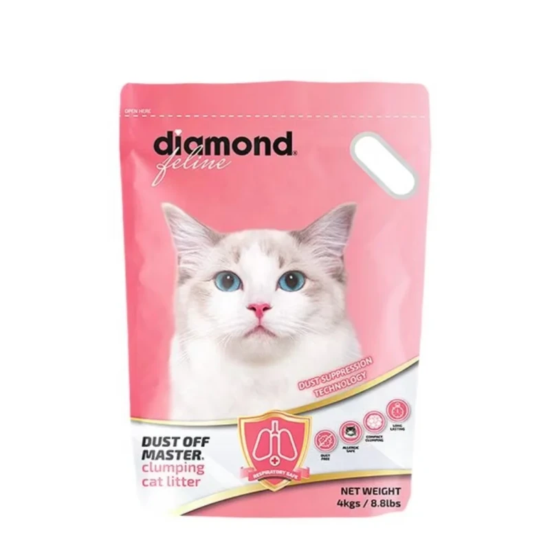 Hot Selling Bentonite Cat Litter diamond feline dust off Arena Para Gatos