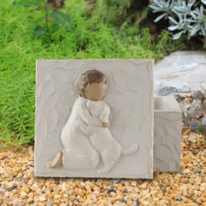 Hot Selling Resin Angel Cat Dog Ornament Tombstone Pet Memorial Polyresin Pet Urn Dog Ashes Keepsake Box Funeral Coffin Case
