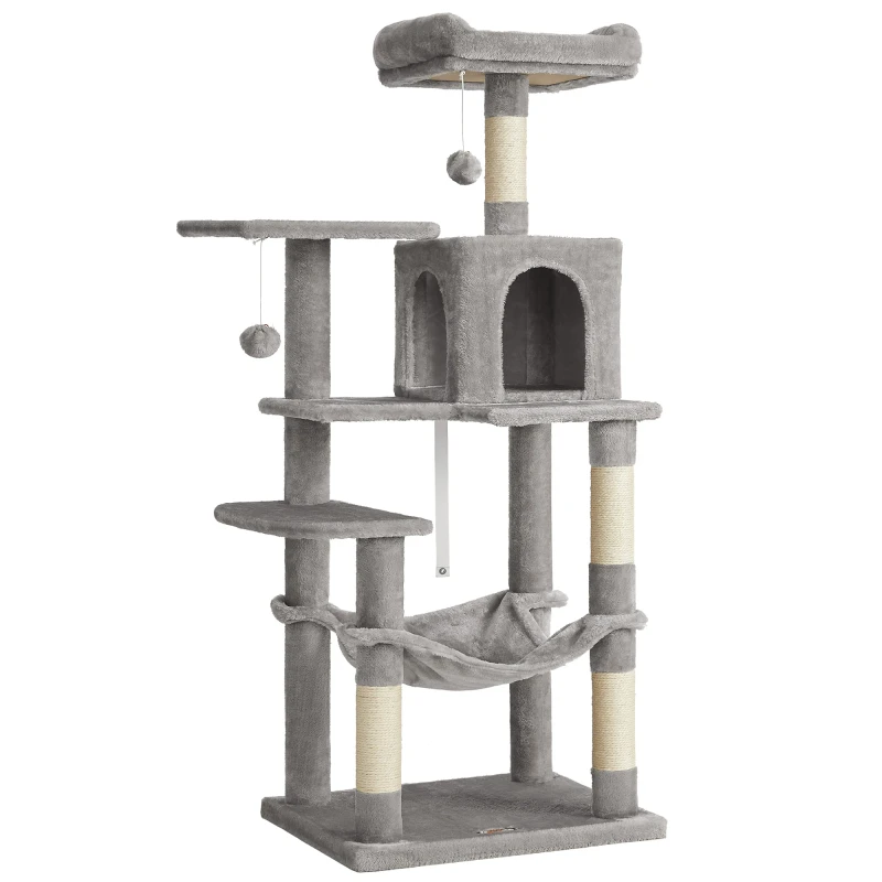 House Large Multi Function Adjustable Cat Tree Small Grey Condo Cat Pets House