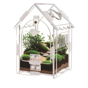 House Shaped Clear Acrylic Reptile Terrarium Portable Mini Vivarium for Geckos Spiders & Plants