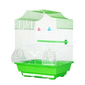 Household Small Bird Cage Tiger Skin Peony Literary Breeding Parrot Cage Metal Ornamental Villa