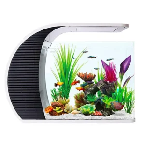 Hygger Aquarium Accessories Start Fish Tank Kits With LED Lighting Water Pump ARC Shaped Tank for Aquarium