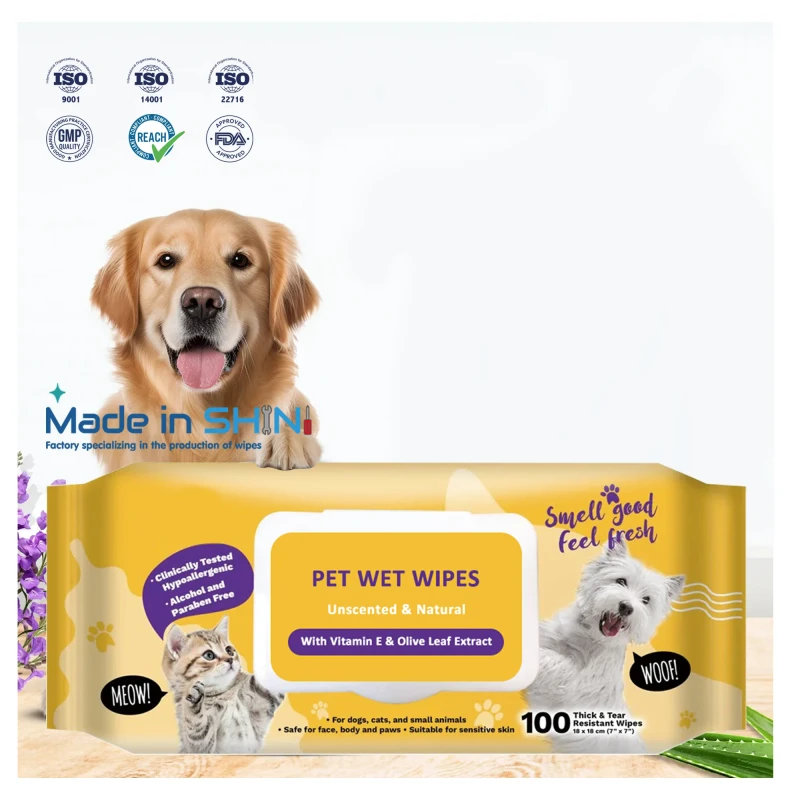 Hypoallergenic Custom Aloe Vera Pet Dental Wipes Pet Finger Wipes Biodegradable Pet Wipes for Dogs and Cats Daily Care