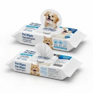 Hypoallergenic Pet Deodorizing Wipes pH Balanced Grooming Wipes for Dogs and Cats Paws Butt Ears Body Cleaning No Rinse