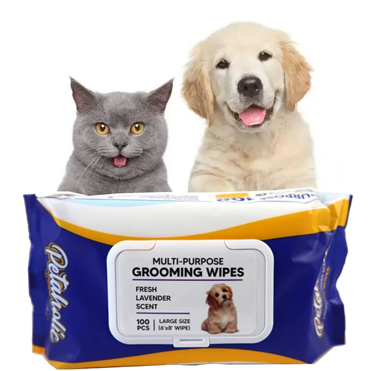 Hypoallergenic Pet Grooming Wipes Customized Disposable Sensitive Skin Cleaning Pet Wet Wipes Probiotics