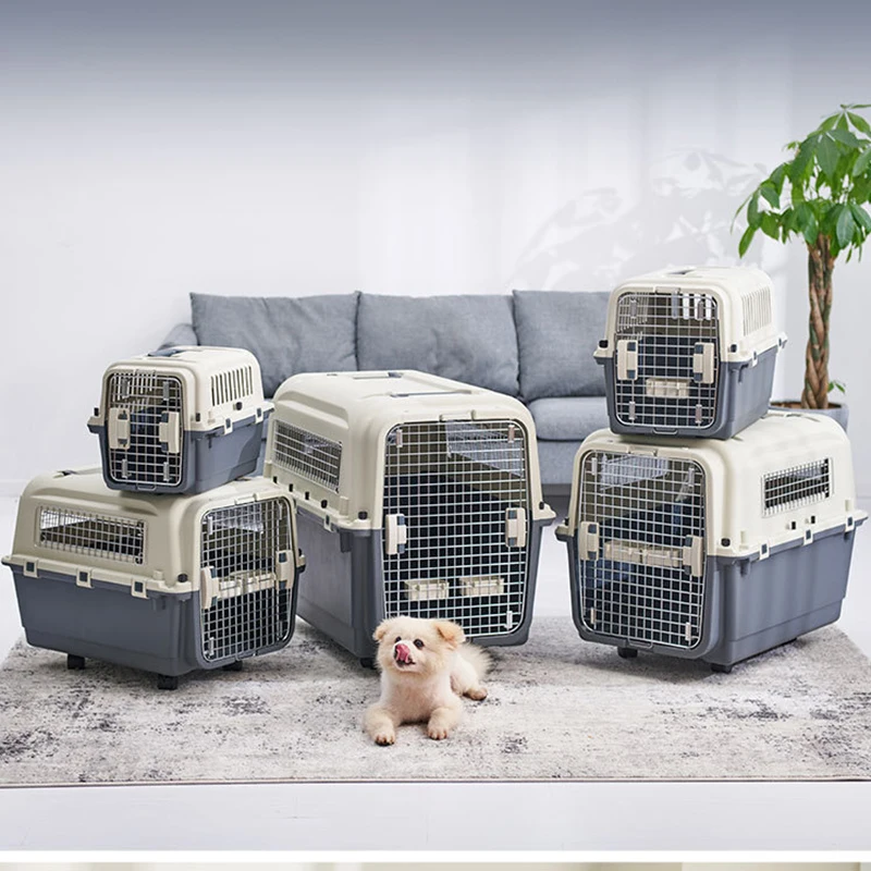 IATA Approved Luxury Pet Travel Carrier Labor Saving Airline Kennel for Dogs Cats