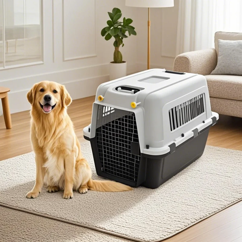 IATA Compliant Pet Carrier Airline Approved Hard Shell Dog Cat Travel Crate with Wheels International Flight Cage Manufacturer