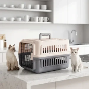IATA Standard Foldable Plastic Pet Transport Cage Portable Handheld Cat Dog Carrier Custom Logo for Car Air Travel Bulk Supply