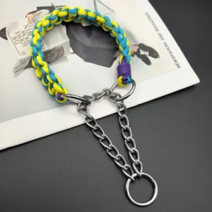 INS Style Color Block Dog Collar for Small and Medium Breeds 25-35cm Pet Collar for Golden Retrievers and Labradors