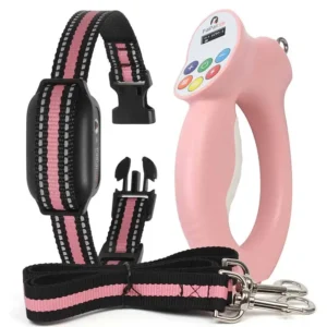 IPX7 Waterproof Rechargeable Electric Dog Shockers Dog Shock Collar Bark and Remote Control with Smart Training Leash