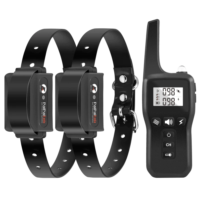IPx7 Waterproof Pet Training Products Shock Dog Training Collar Electronic Bark Collar With Remote Control