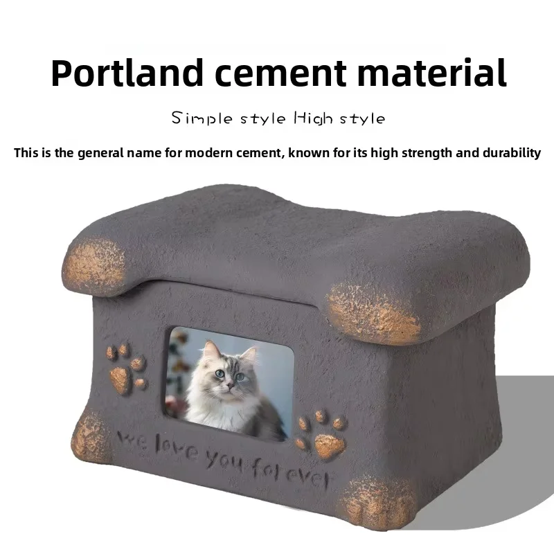 In Stock Luxury Handmade Bone Shaped Angel Pet Casket Urn for Puppy Cat Dog Kitten Memorial Cremation Ashes Box