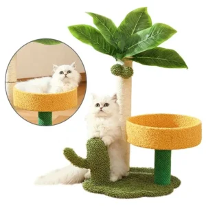 In Stock Multi Layer Large Sisal Cat Tree Tower Wooden Cat Climbing Frame Scratcher Flower Cat Tree