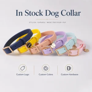 In Stock Premium PVC Material Dog Collar Waterproof Adjustable Soft Pet Collar with Durable Metal Buckle