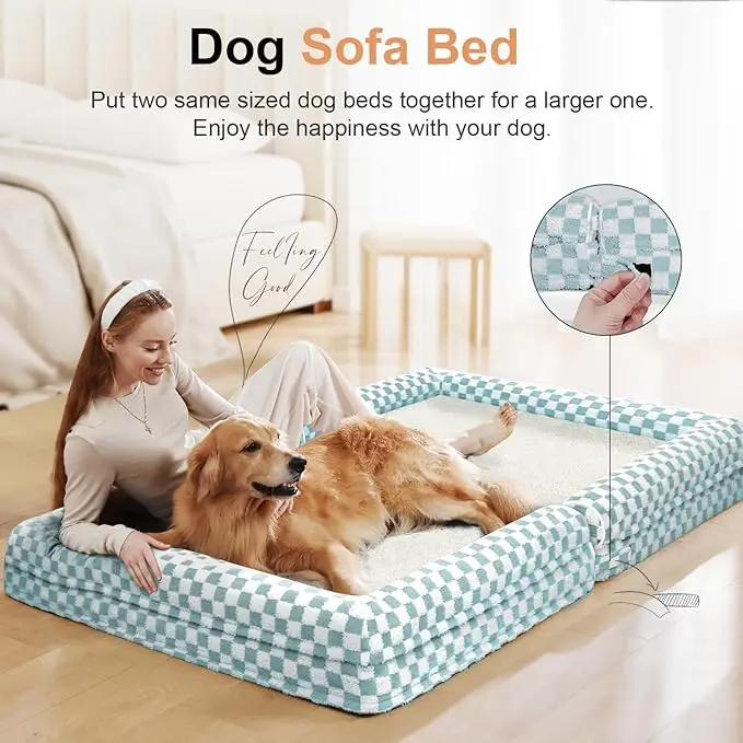Incredibly Durable Dark Grey Modern Rectangle Pet Bed with Memory Foam and Removable Cover