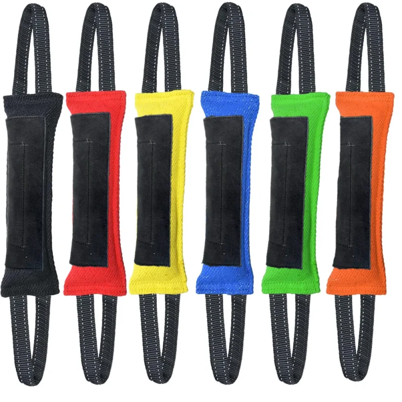 Indestructible Leather Bite resistant Fabrics Dog Bite Toy Tug of War Dog Training Equipment with Handles Pet Training Supplies