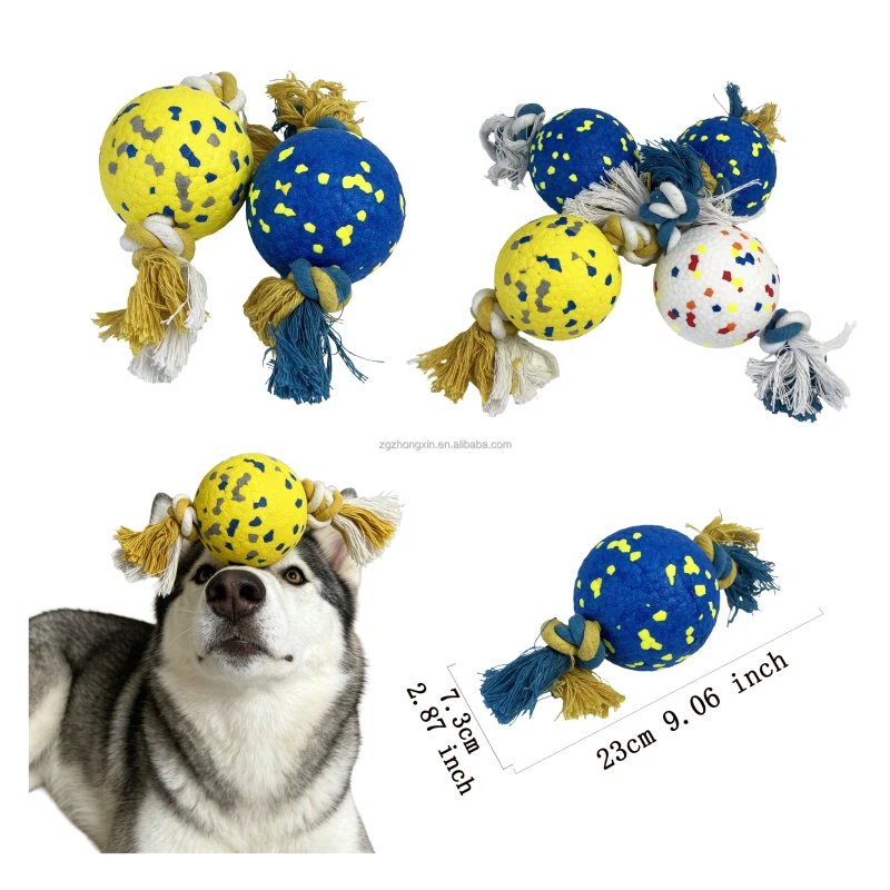 Indestructible Modern Dog Toy Popcorn Teeth Cleaning Ball Bite resistant Lightweight Quiet Solid Rope Ball Pet Daily Supplies