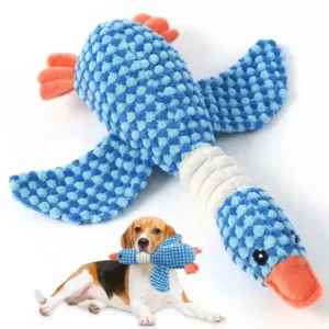 Indestructible Stuffed Animal Dog Toys Small Medium Large Breed Plush Dog Chew Toys Blue Duck Puppy Toys