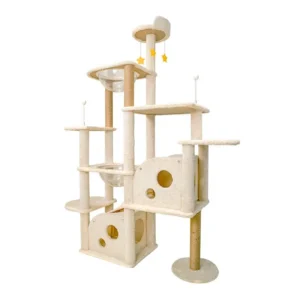 Indoor Cheese Shape Luxury Cat Tree Scratcher Multi Level Cat Tower Condo