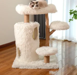 Indoor Classic Eco Friendly Interactive Scratching Sisal Feather Cat Tree Solid Wood Multi Layer Integrated Jumper Nest Cat
