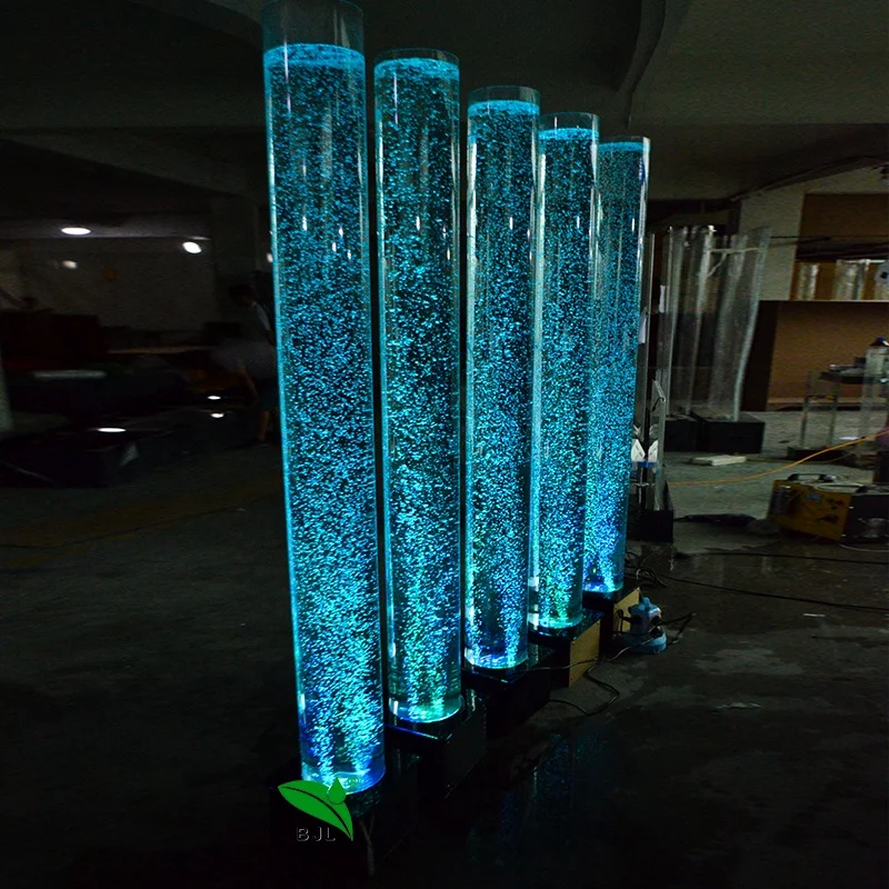 Indoor Decoration LED Colorful Changing Glowing Aquarium Water Bubble Lamp Column