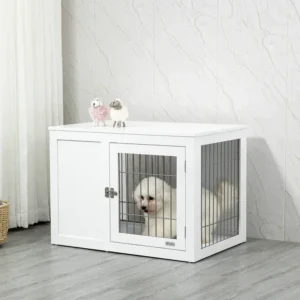 Indoor Decorative Pet Crates End Table Dog Crate Furniture with Storage Drawers Dog House Wooden Dog Kennel