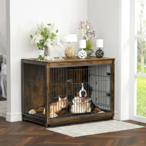 Indoor Home Living Room Bedroom Office Pet Dog Crate Houses Furniture Multifunctional Wooden Flip Top Metal Dog Kennels Cages