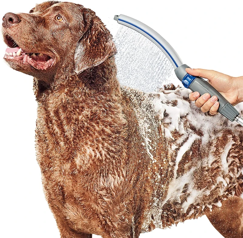 Indoor Outdoor Pet Bathing Cleaning Sprayer Dog Shower Head Attachment with Flexible Hose for Cats