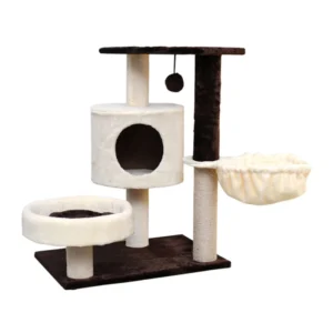 Indoor Pet Bed Toy Cat Scratcher Tree with Sisal Covered Cat Scratching Post Plush Ball for Kitten