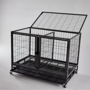 Indoor Pet Breeding Cage Double Door Button Square Tube Metal Dog Cage Skylight Front Door Multiple Sizes
