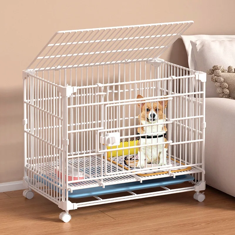 Indoor Small Wheels Large Iron Cage Transport Can Be Stacked Dog Stackable Pet Crate Villa Dog Cage Box Powder Coated