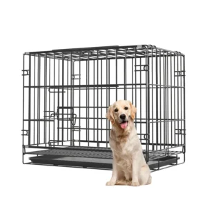 Indoor Sturdy Metal Large space Pet Kennels Two Doors Durable Foldable Pet Carrier Dog Cage