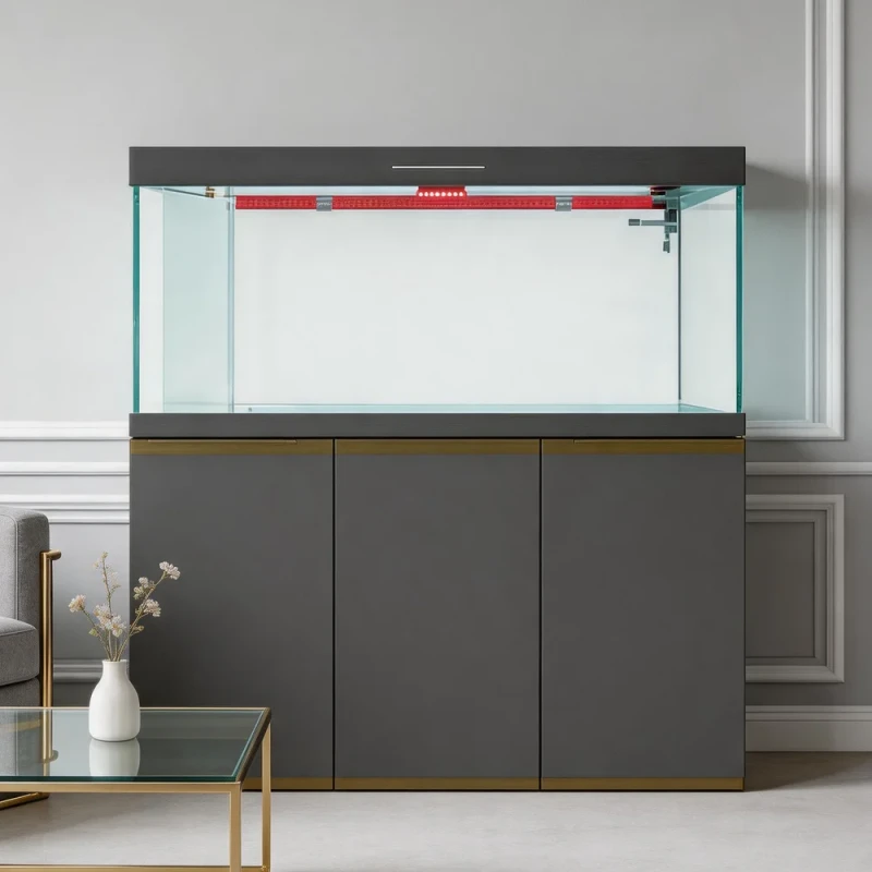 Industrial Style Frameless Aquarium Ultra Clear Rectangular Glass Fish Tank Ultra Quiet Eco Friendly