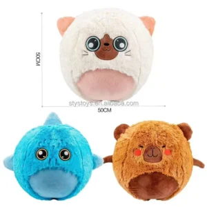 Inflatable Stuffed Animal Pokémon Dog Toys Squeaky Stuffed Soft Toys Large Cute Pet Surprise Blind Box Plush Ball for Kids Gift