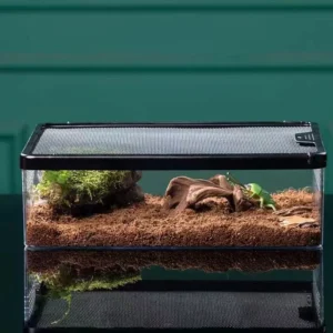 Insulation Reptile Terrarium Easy to Clean Durable PC Material Eco Friendly Black Reptile Enclosure Breeding Box