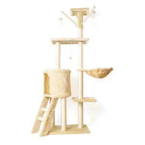 Integrated Wood Cat Nest Tree with Sisal Toy Jumping Bed Big Cat Special Cat Scratcher Foreign Trade Product