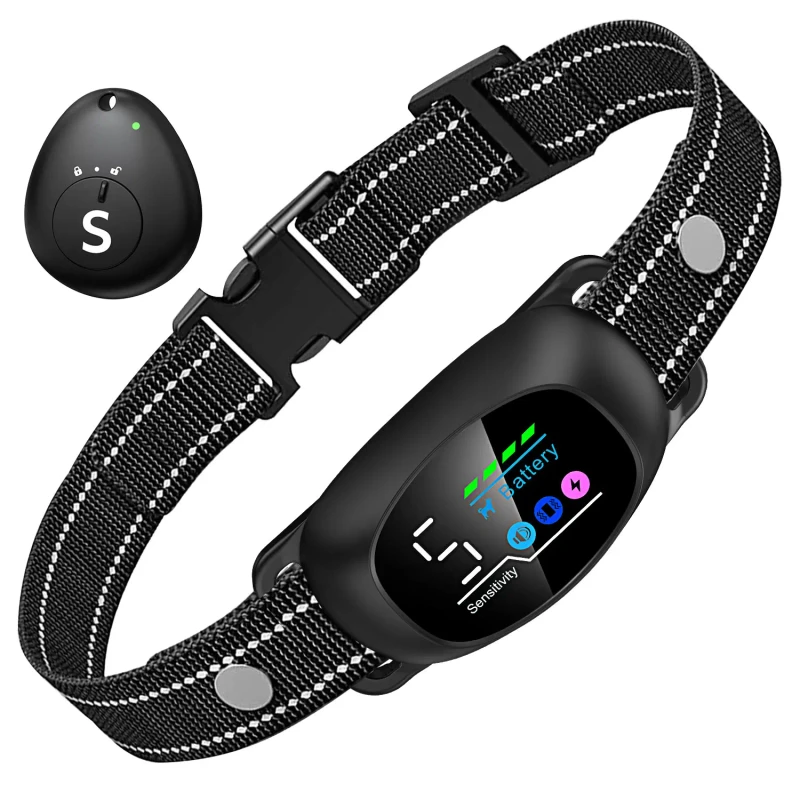 Intelligent Anti Barking Smart Rechargeable Waterproof Dog Shock Bark Control Collar with Remote Tag for Dogs