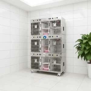 Intensive Care Cage Sliding Door Lock Warm Light Power Acrylic Jump Board Temp Display Leakage Protection for Clinic